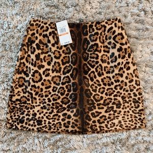 Michael Kors Real Cow Hair Leopard Print Skirt
